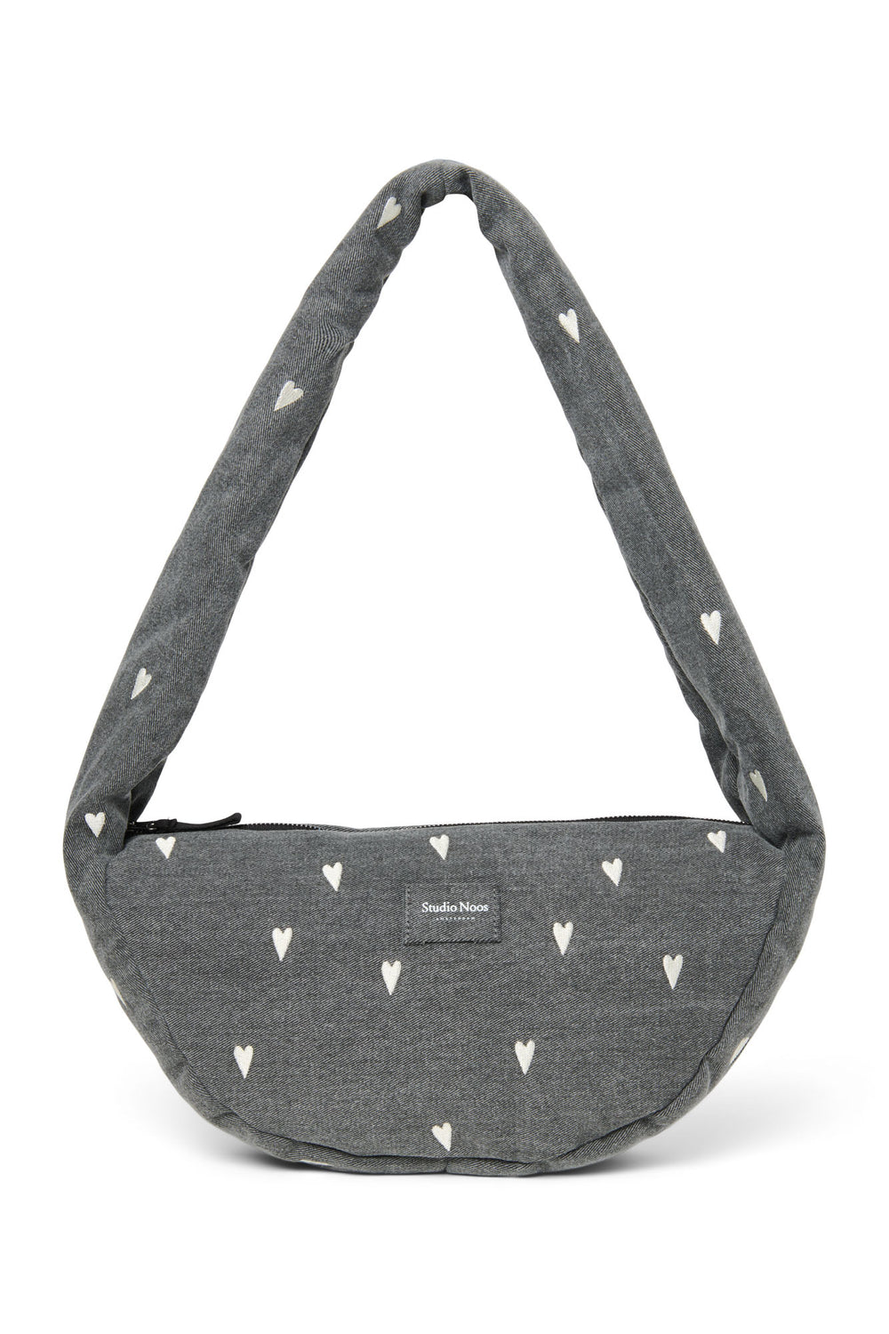 Denim Mini Cross Body Bag | Grey Hearts