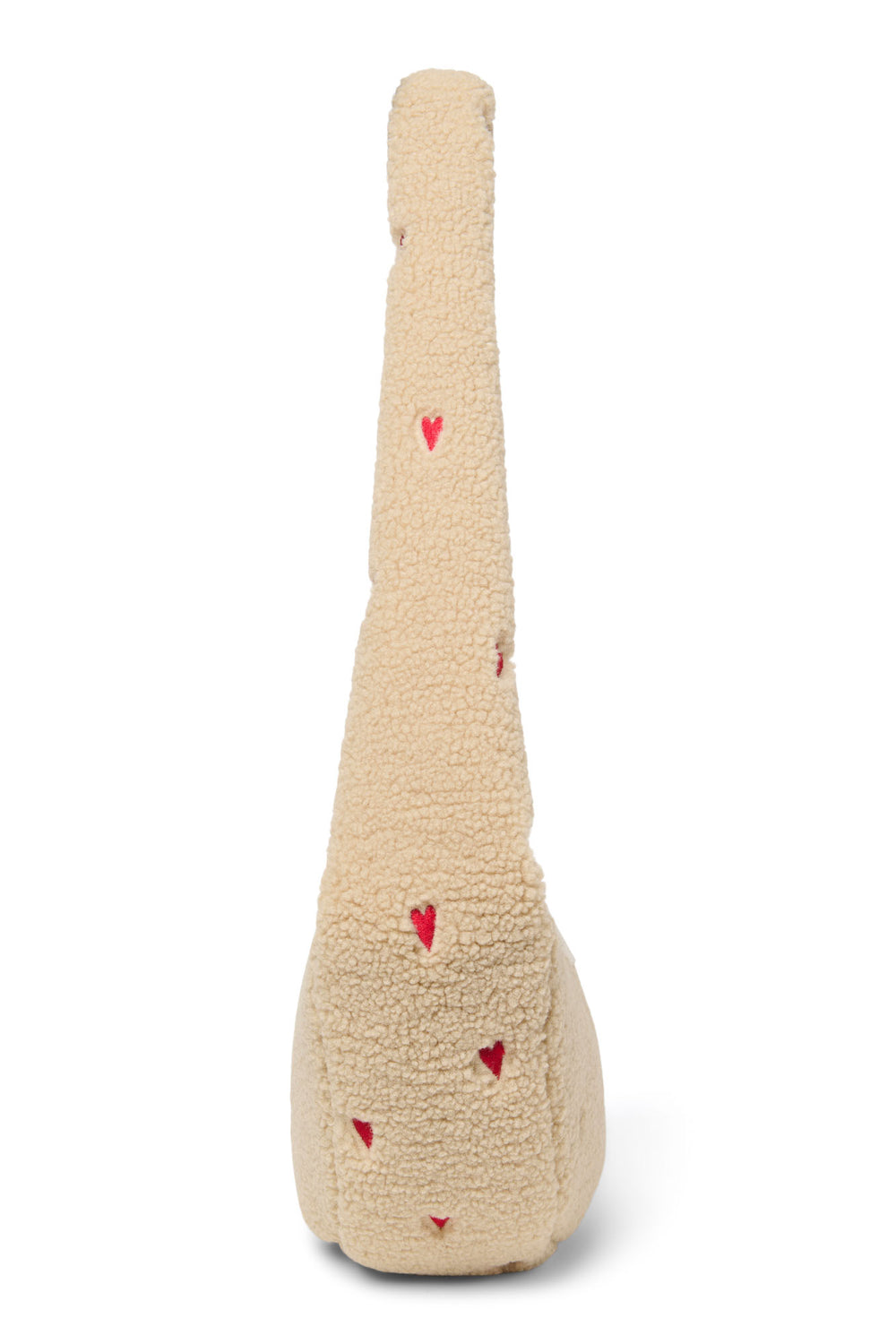 Ecru Teddy Mini-Umhängetasche mit Herzen