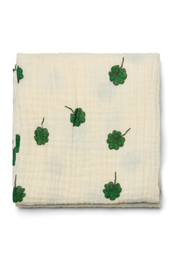 Mittlere Wickeldecke mit weißem Kleeblatt-Muster