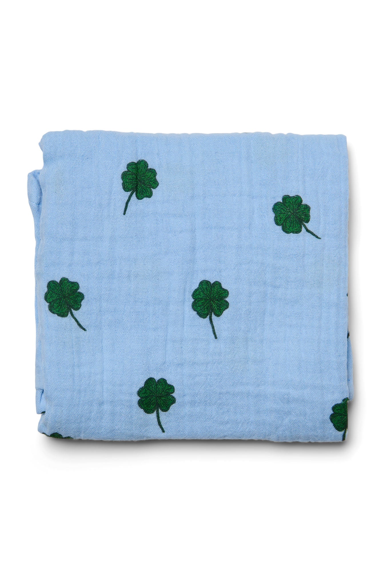 Mittlere Wickeldecke mit hellblauem Kleeblatt-Muster