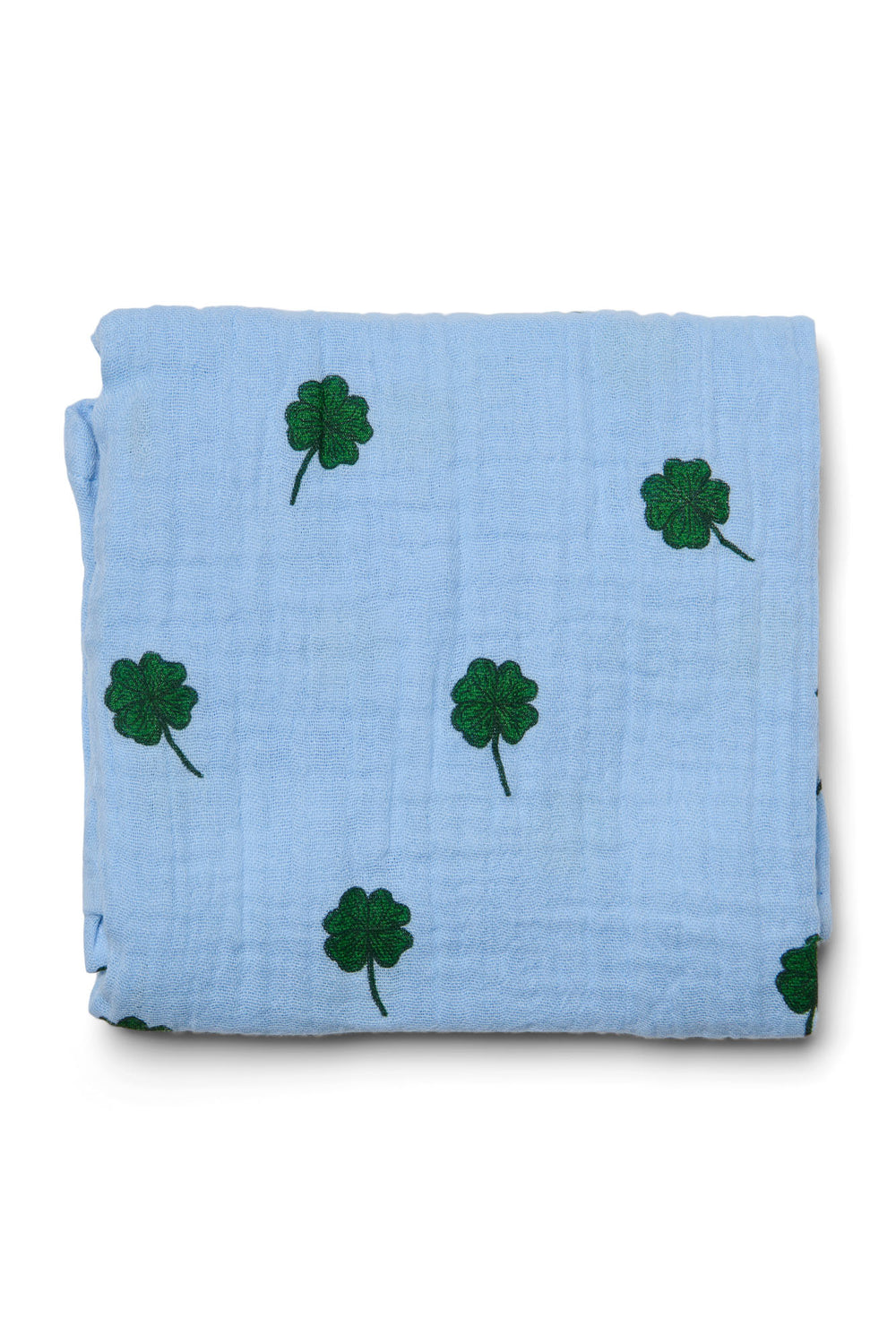 Mittlere Wickeldecke mit hellblauem Kleeblatt-Muster
