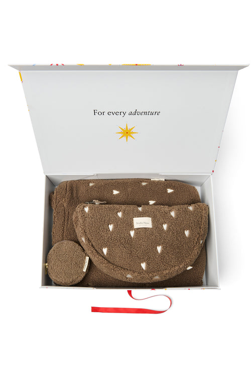 Essentials Teddy Gift Set | Brown Hearts
