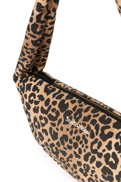 Brown Leopard Cotton Mini-Umhängetasche