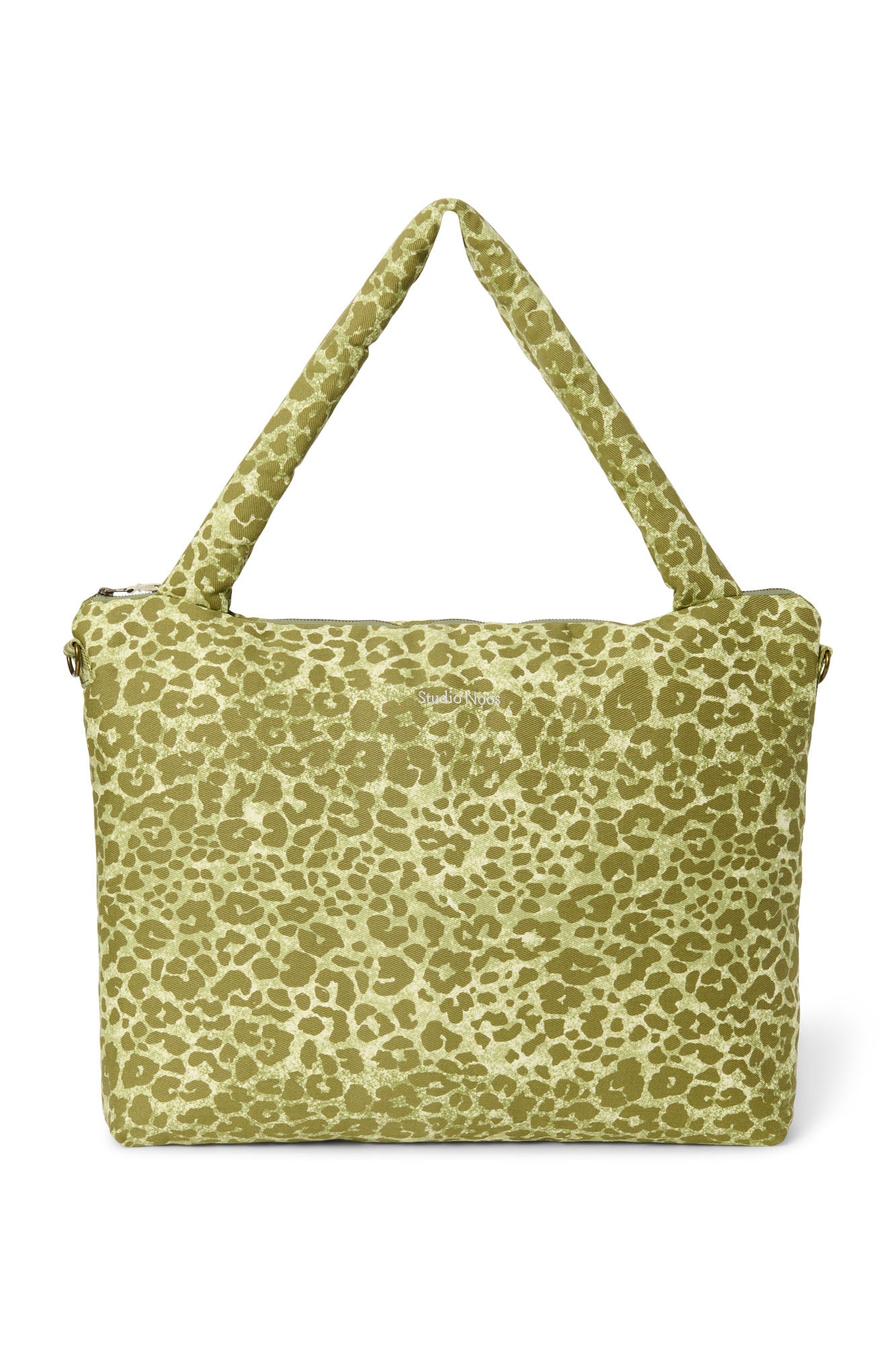 Green Leopard Cotton-Wickeltasche
