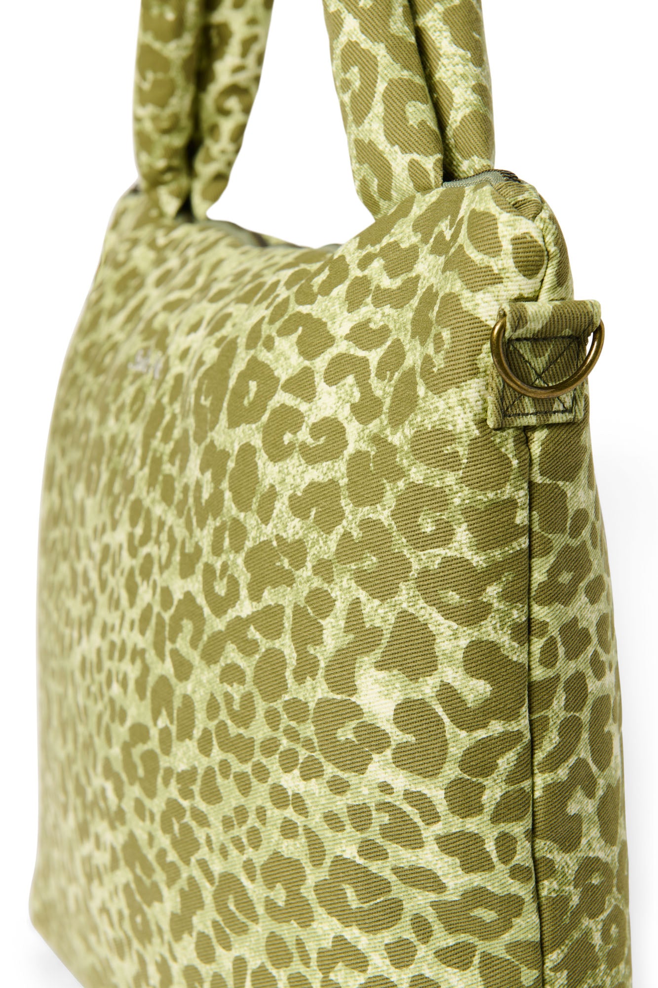 Green Leopard Cotton-Wickeltasche