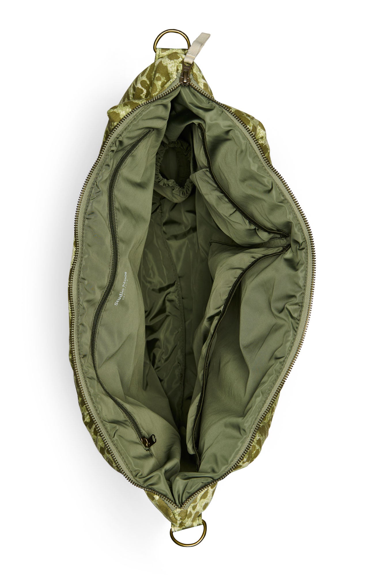 Green Leopard Cotton-Wickeltasche