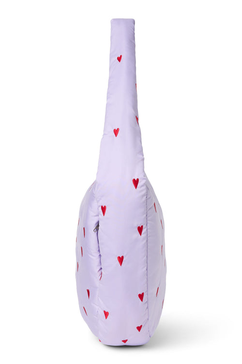 Lila Hearts Puffy-Umhängetasche 