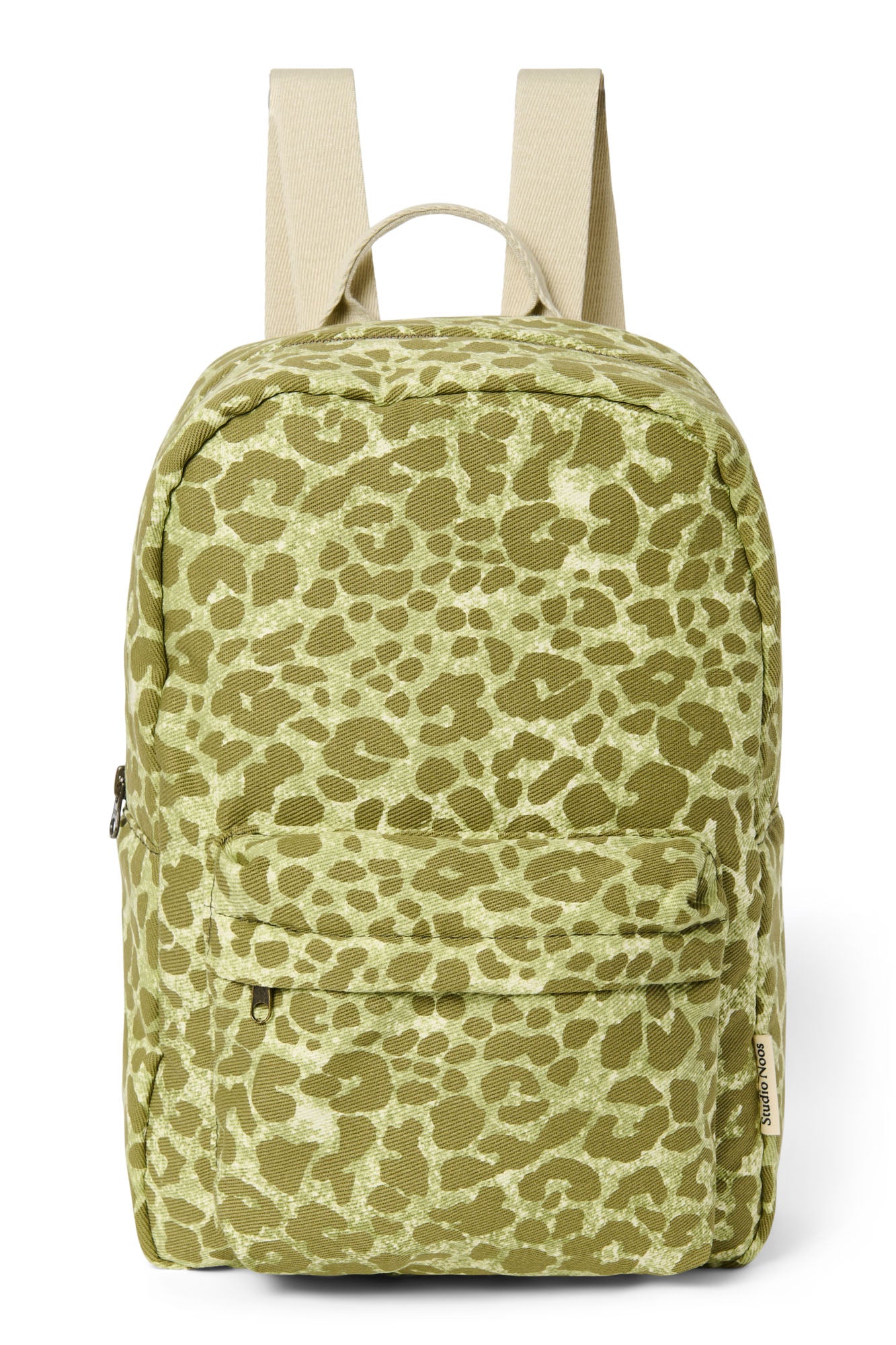 Green Leopard Cotton Midi-Rucksack