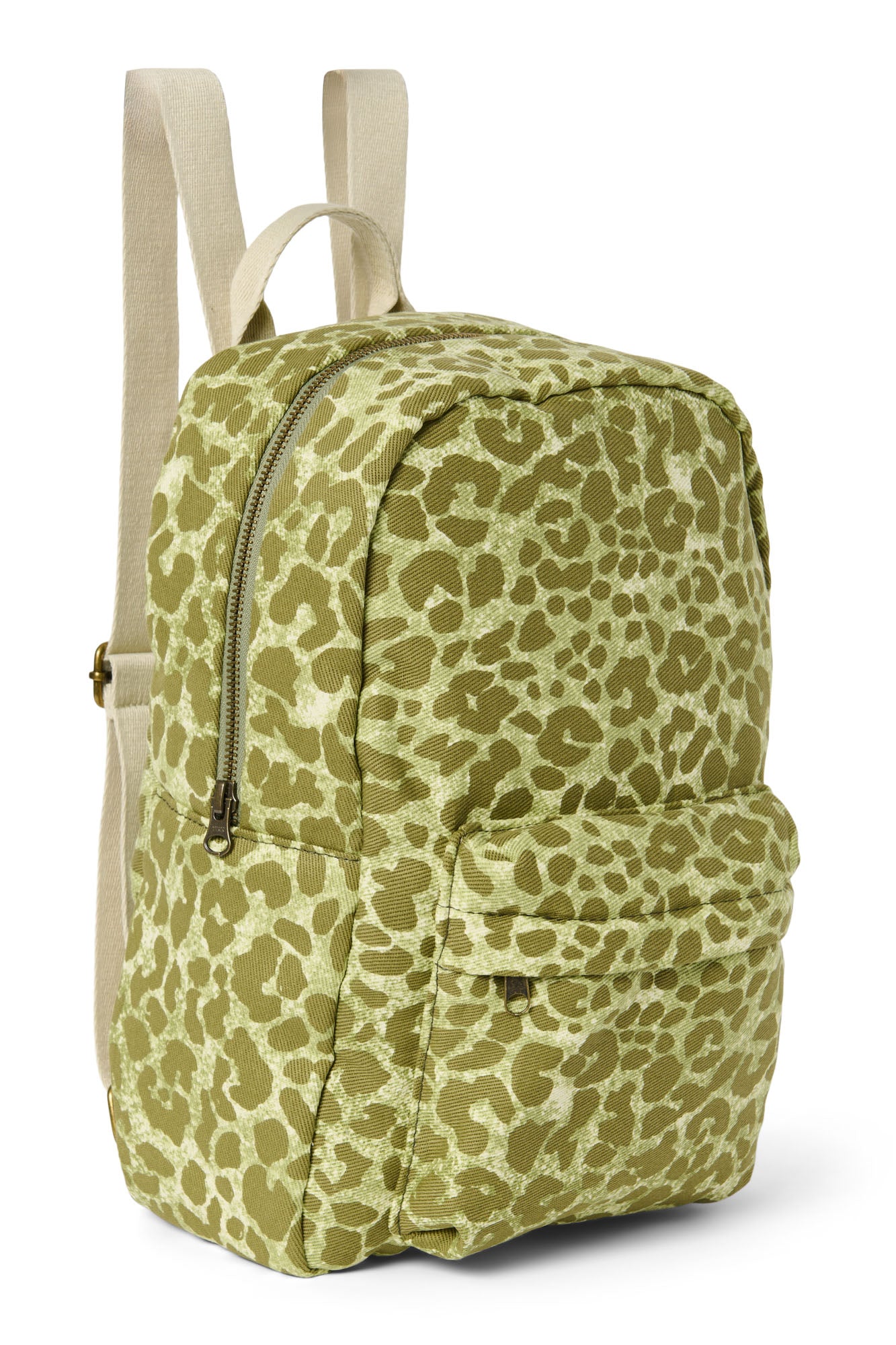Green Leopard Cotton Midi-Rucksack