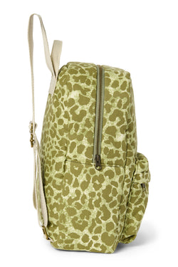 Green Leopard Cotton Midi-Rucksack