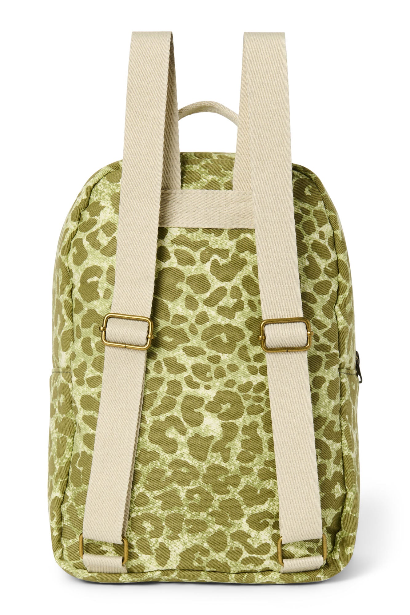 Green Leopard Cotton Midi-Rucksack