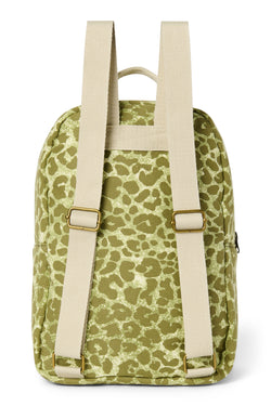 Green Leopard Cotton Midi-Rucksack