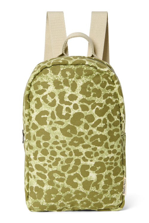 Green Leopard Cotton Mini-Rucksack