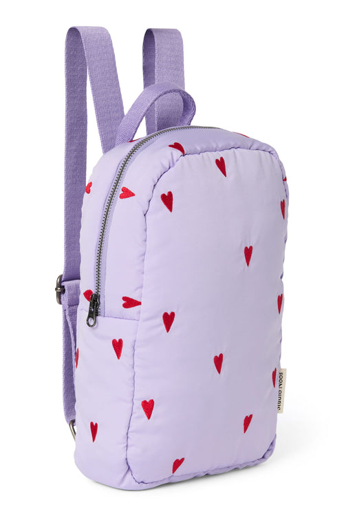 Lila Hearts Puffy Mini-Rucksack