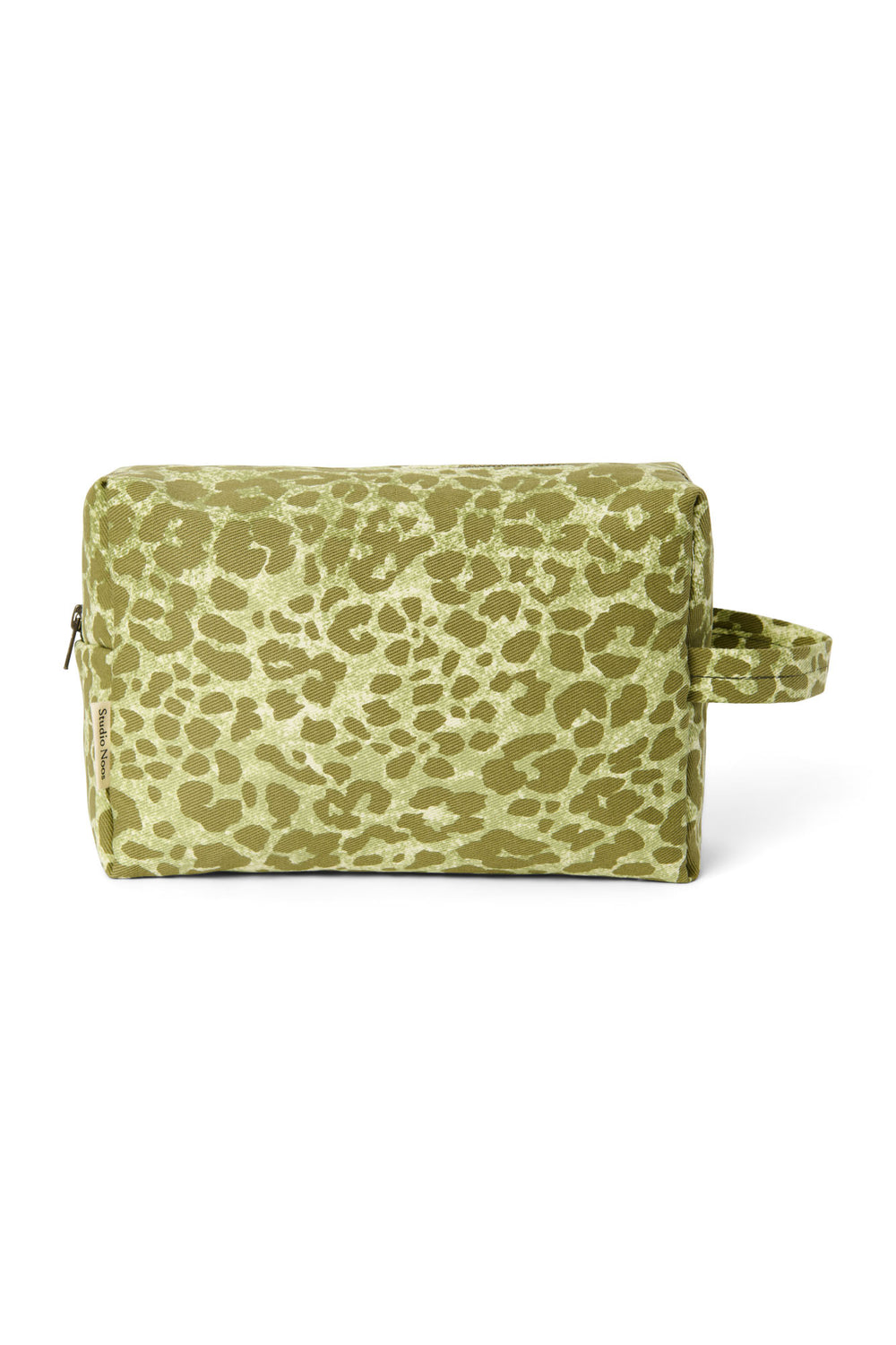 Green Leopard Cotton-Kosmetiktasche