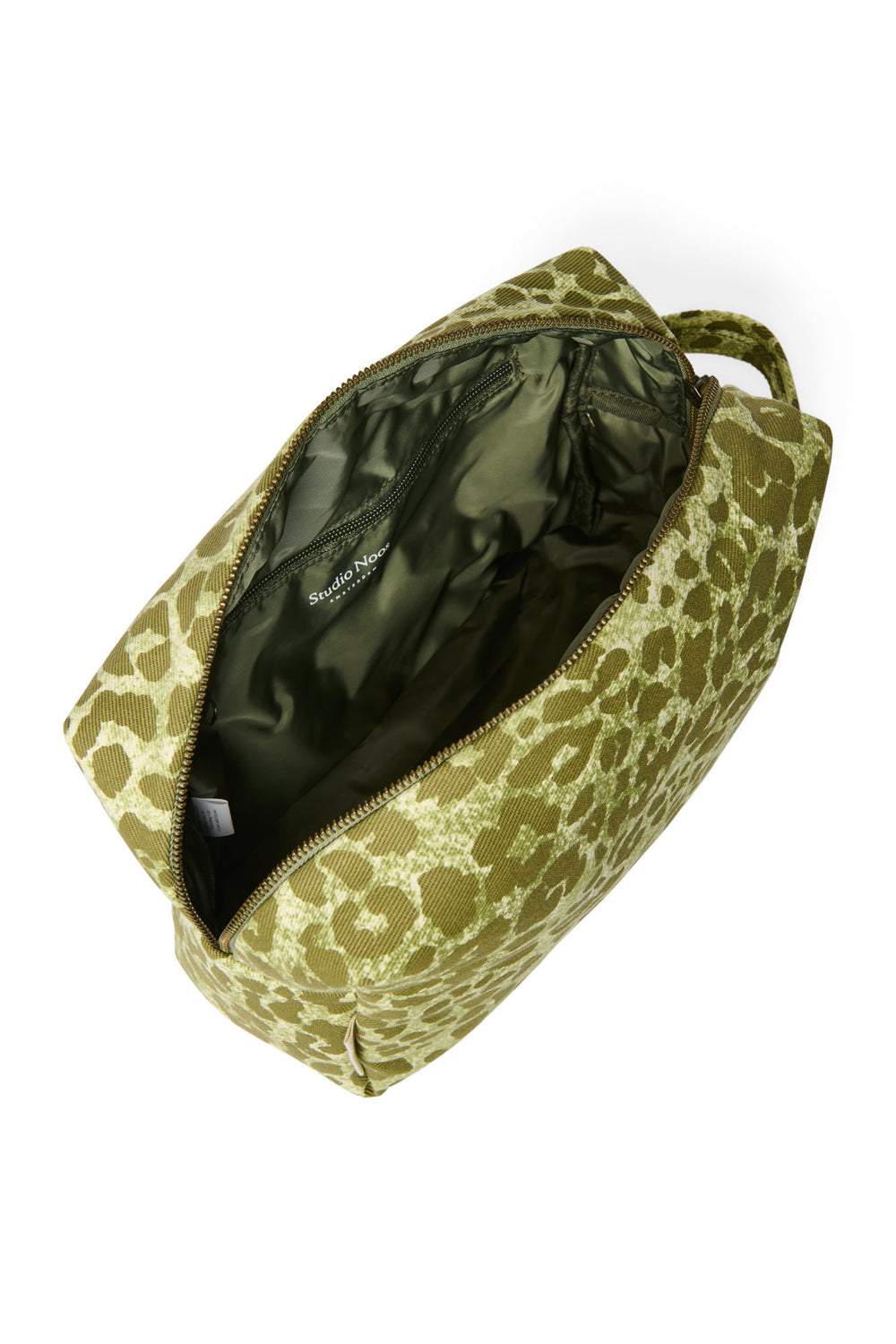 Green Leopard Cotton-Kosmetiktasche
