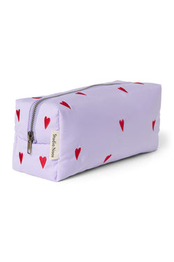 Lila puffy-Täschchen mit Herzen