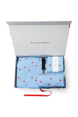 Geschenkset für frischgebackene Eltern | Hellblaue Herzen 