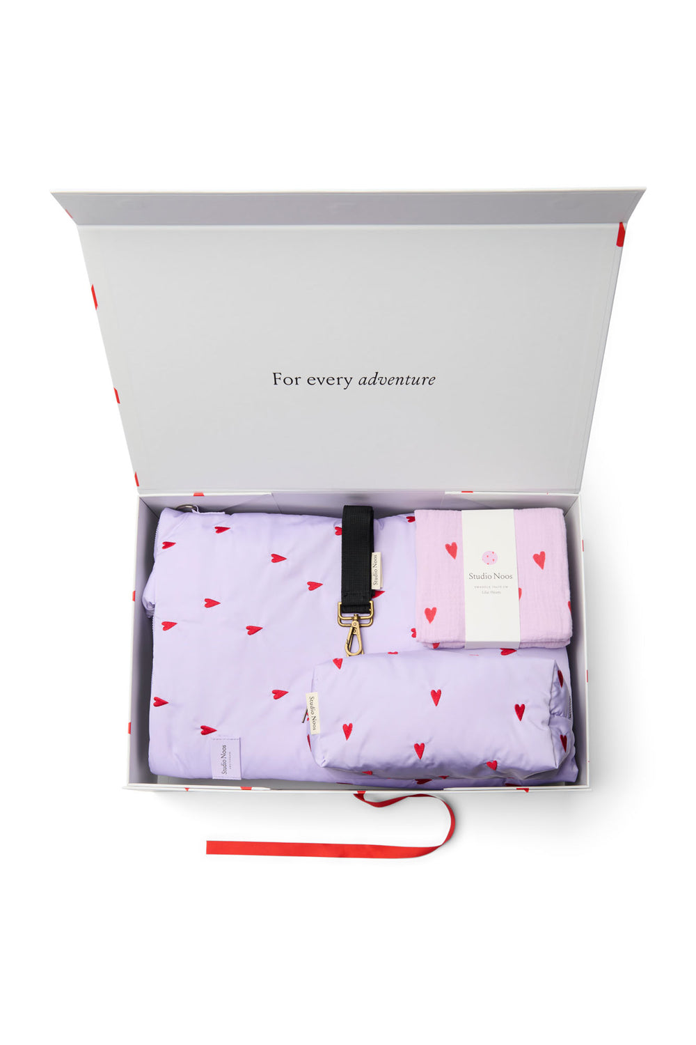 Geschenkset für frischgebackene Eltern | Lila Herzen