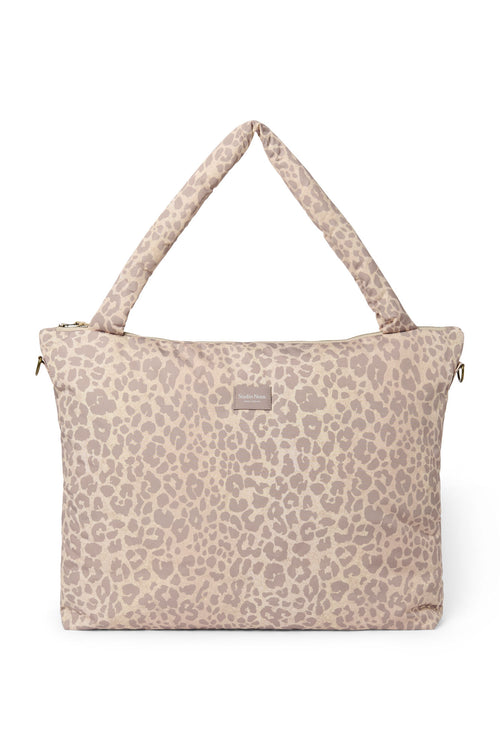Puffy-Wickeltasche | Beige Leopard 