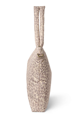 Puffy-Wickeltasche | Beige Leopard 