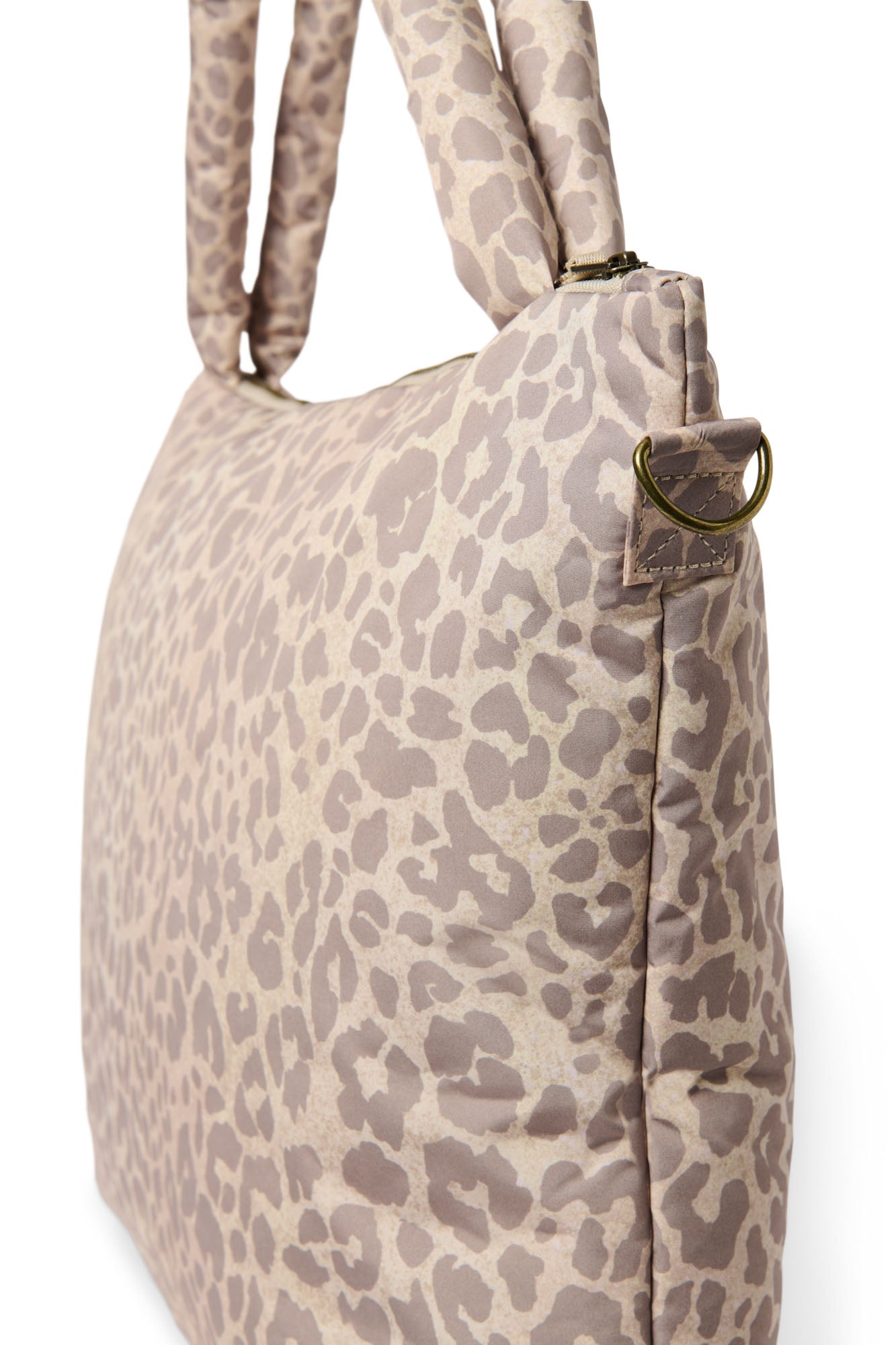 Puffy-Wickeltasche | Beige Leopard 