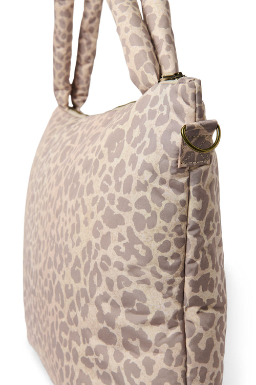 Puffy-Wickeltasche | Beige Leopard 