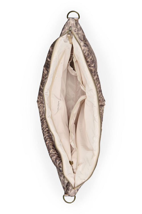 Puffy-Wickeltasche | Beige Leopard 
