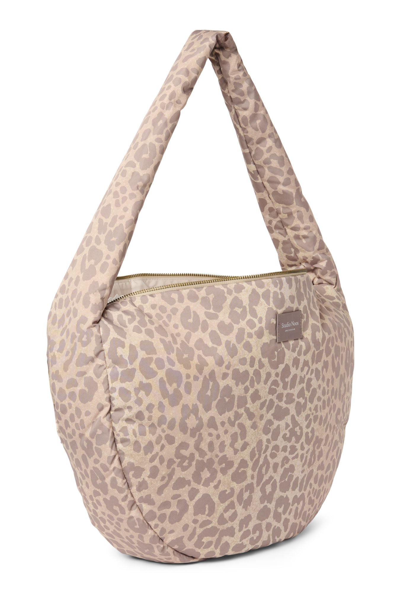 Puffy-Umhängetasche | Beige Leopard