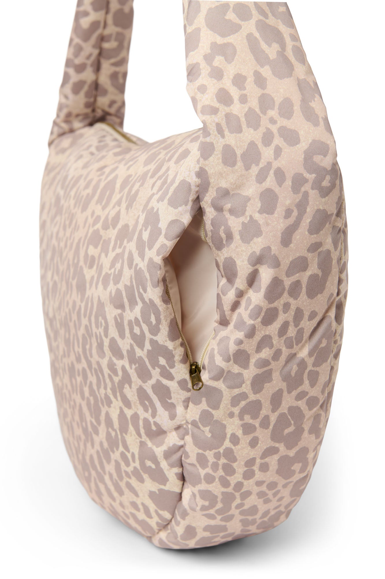 Puffy-Umhängetasche | Beige Leopard