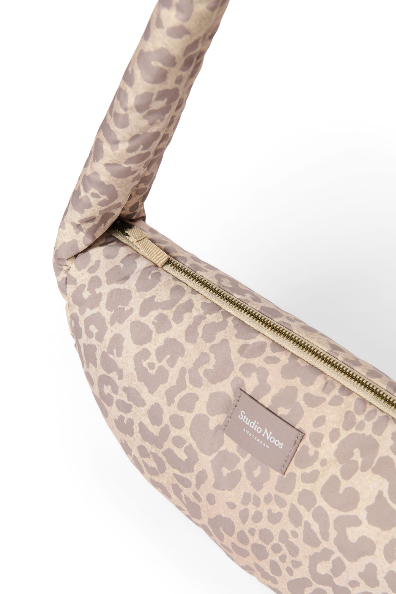 Puffy Mini-Umhängetasche | Beige Leopard