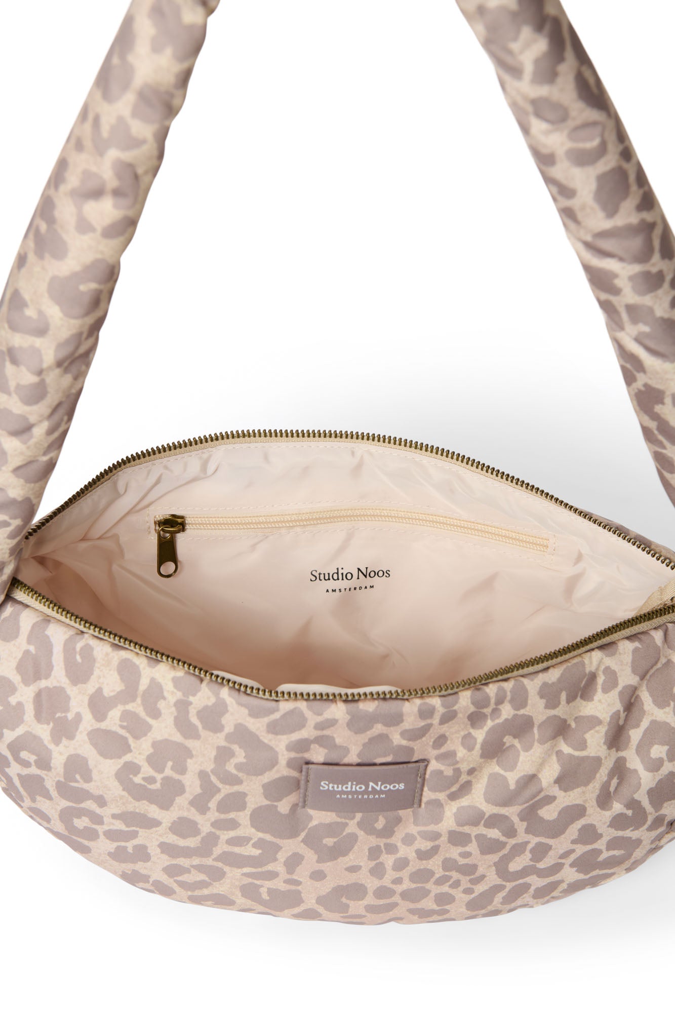 Puffy Mini-Umhängetasche | Beige Leopard
