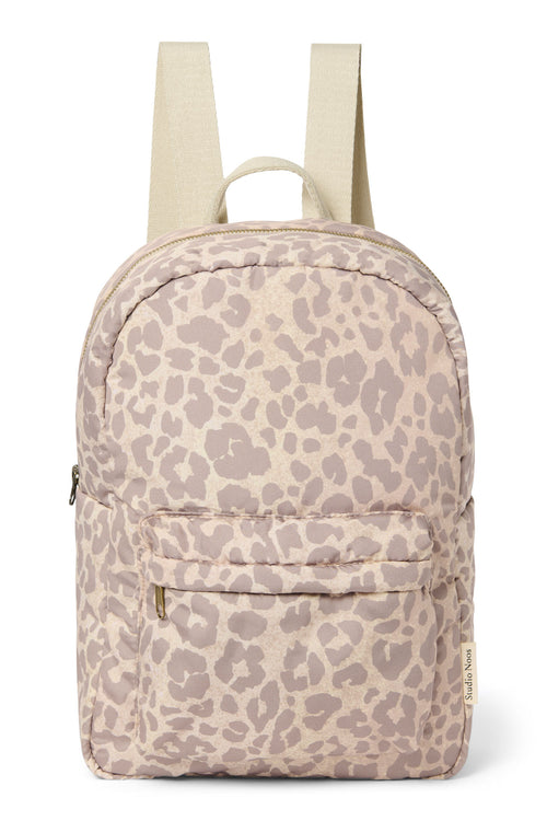 Puffy Midi-Rucksack | Beige Leopard
