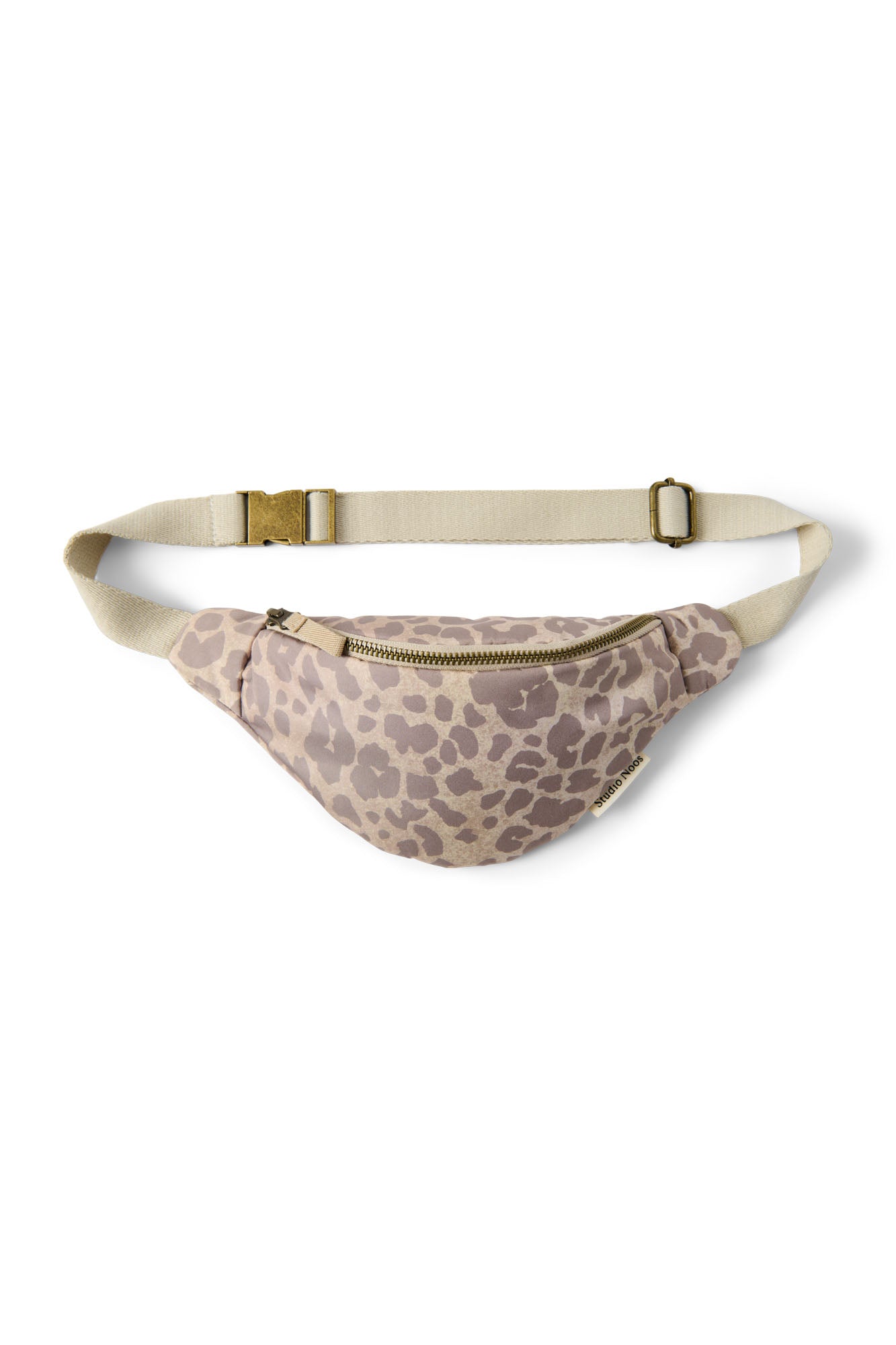 Puffy Mini-Gürteltasche  | Beige Leopard