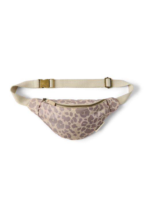 Puffy Mini-Gürteltasche  | Beige Leopard
