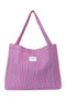 Poplin Stripe Mom-Bag | Rosa