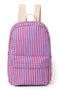 Raspberry Striped Poplin Midi-Rucksack