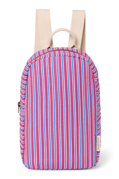Poplin Striped Mini-Rucksack | Rosa