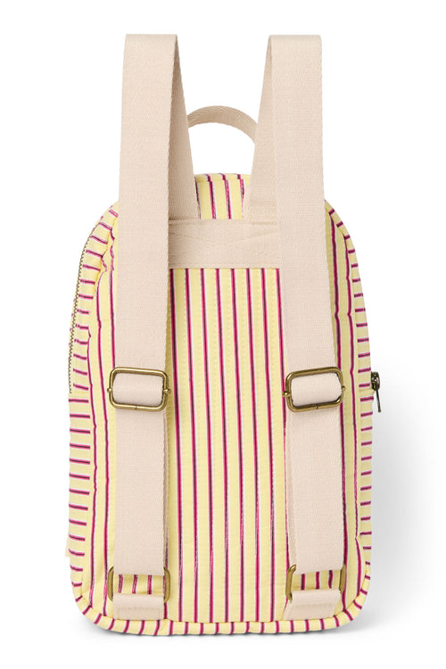Poplin Mini Backpack | Butter Yellow Striped