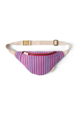 Raspberry Striped Poplin Mini-Gürteltasche