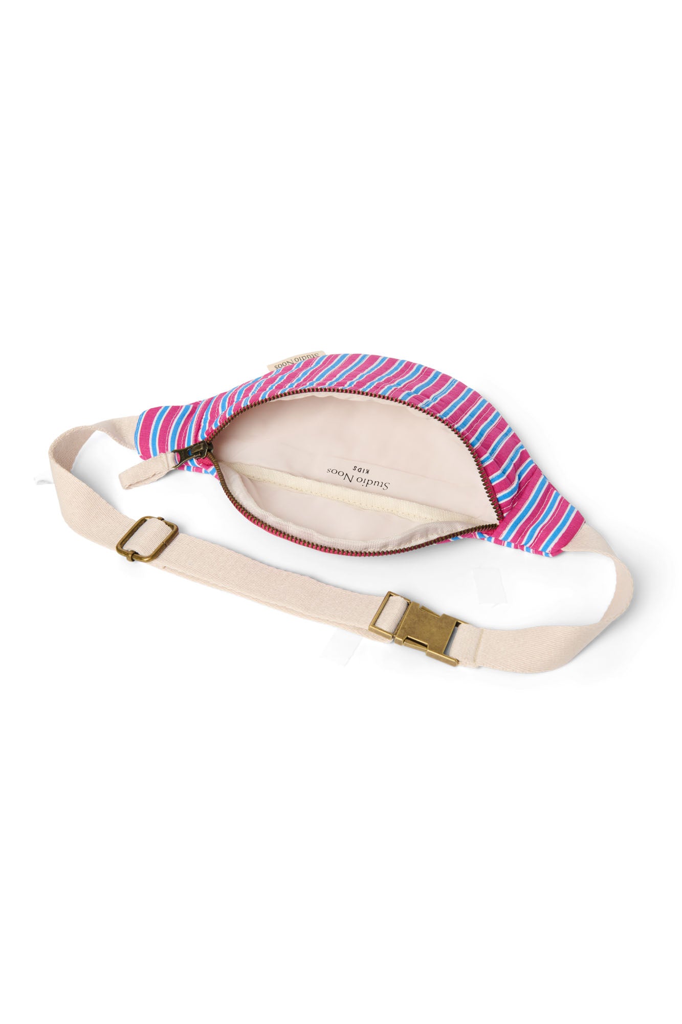 Raspberry Striped Poplin Mini-Gürteltasche