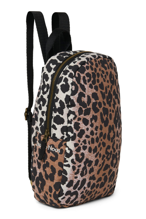 Weicher Mini-Rucksack aus Baumwolle | Haselnussbrauner Leopard