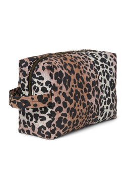 Weiches Toilettenartikel aus Baumwolle | Haselnussbrauner Leopard