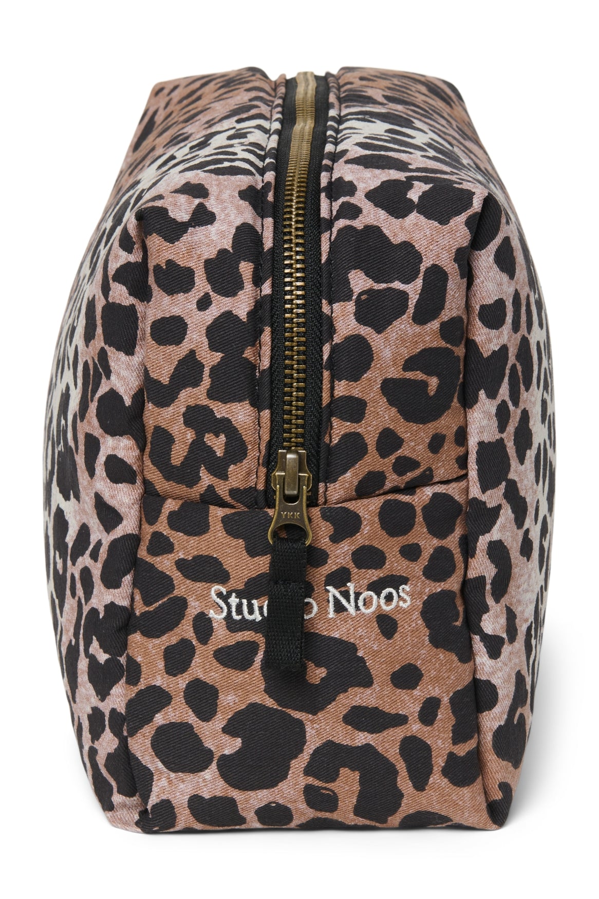 Weiches Toilettenartikel aus Baumwolle | Haselnussbrauner Leopard