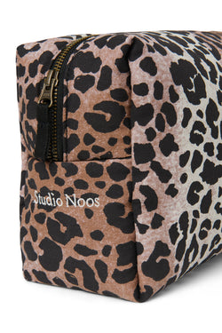Weiches Toilettenartikel aus Baumwolle | Haselnussbrauner Leopard