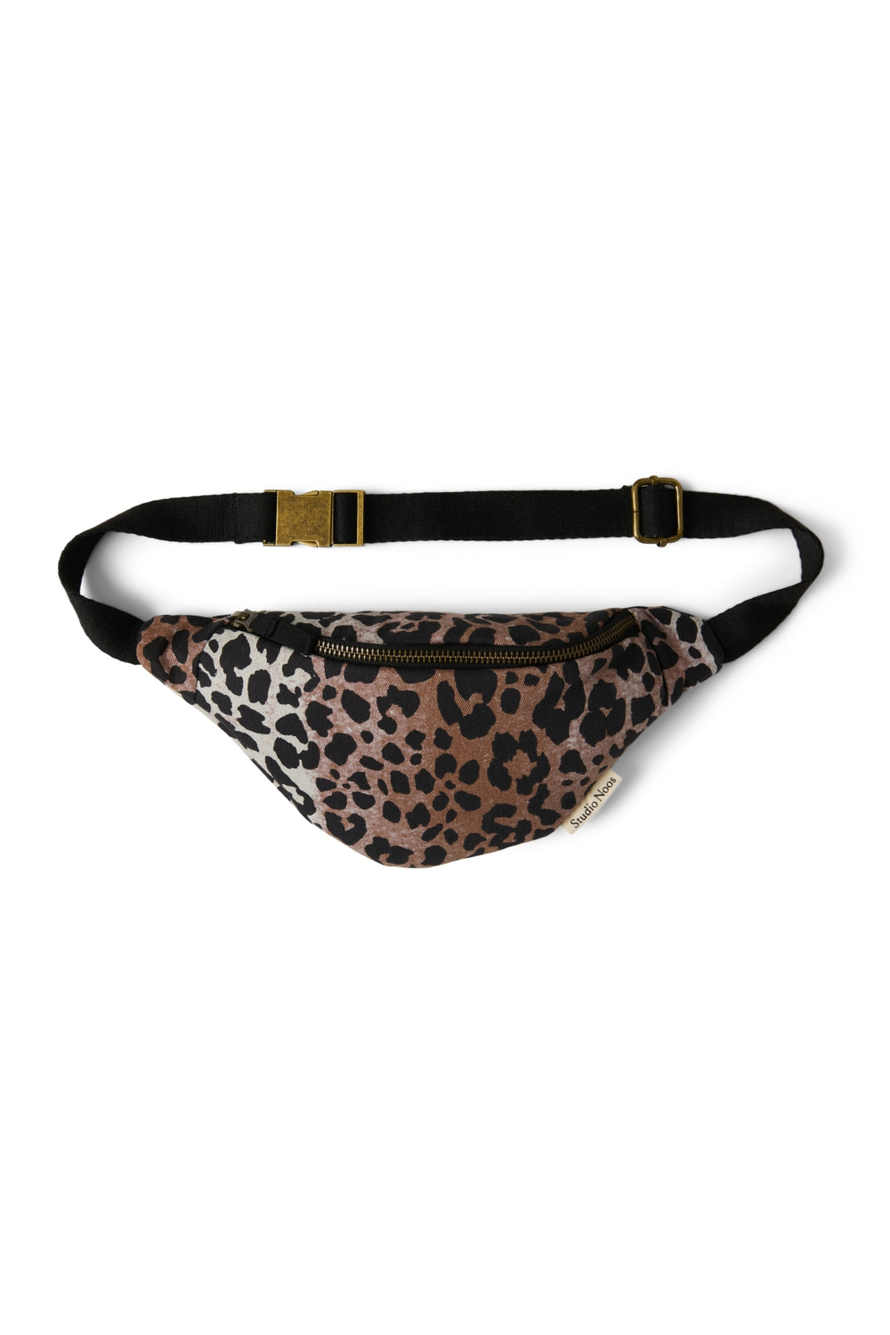 Weiche Mini-Bauchtasche aus Baumwolle | Haselnussbrauner Leopard