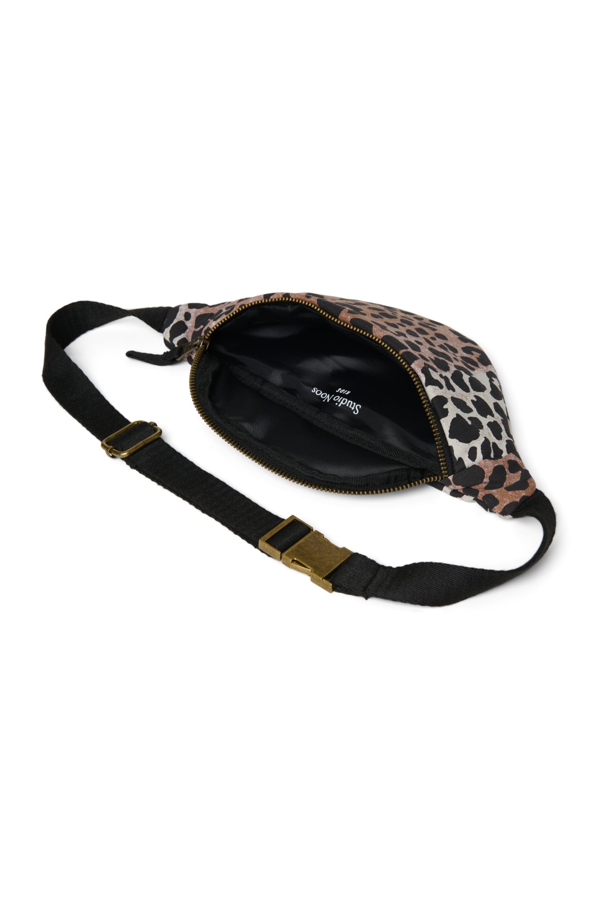 Weiche Mini-Bauchtasche aus Baumwolle | Haselnussbrauner Leopard