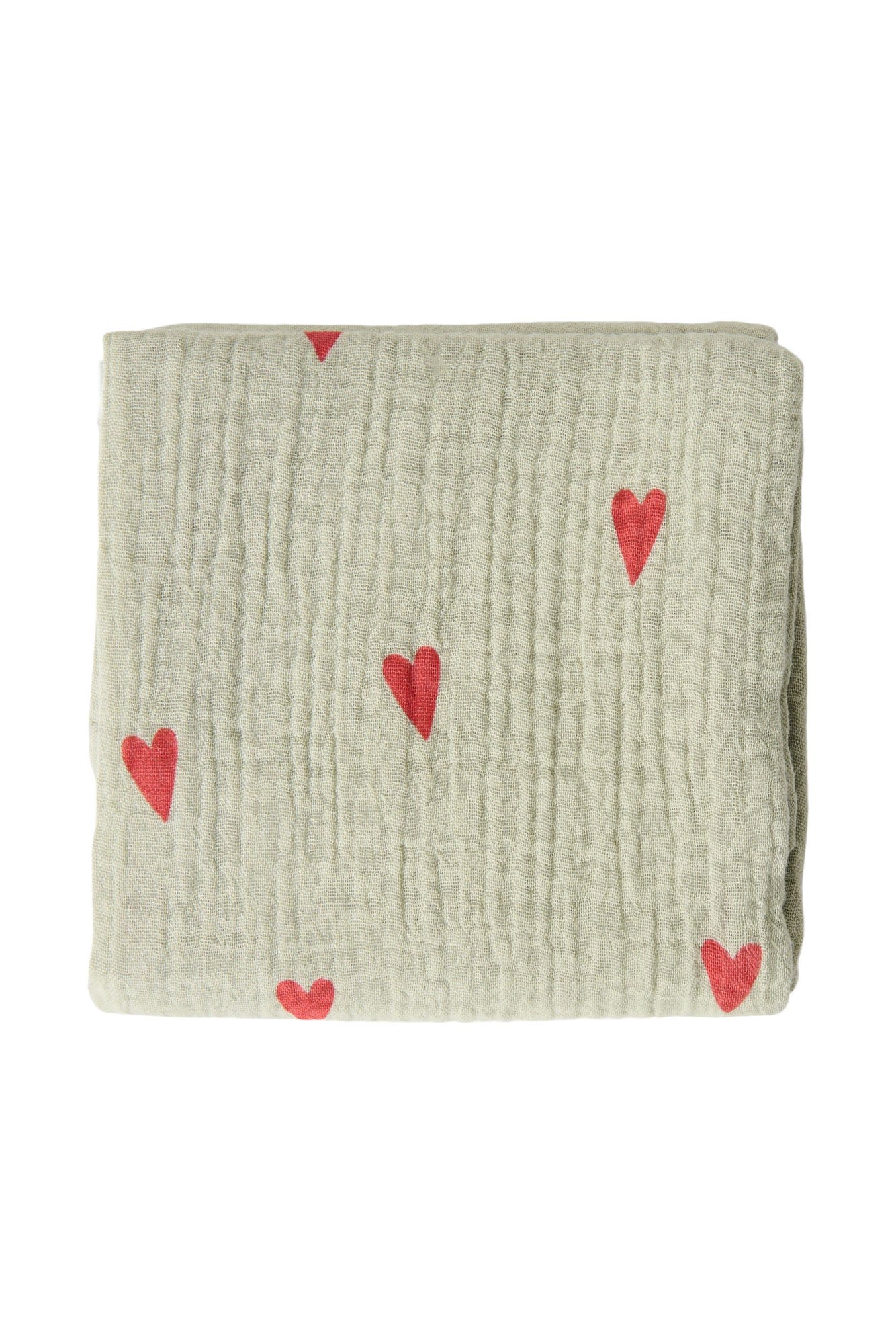 Wickeldecke Print Medium | Grüne Hearts