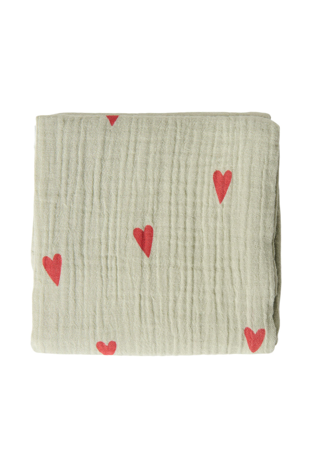 Wickeldecke Print Medium | Grüne Hearts