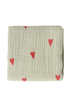 Wickeldecke Print Medium | Grüne Hearts